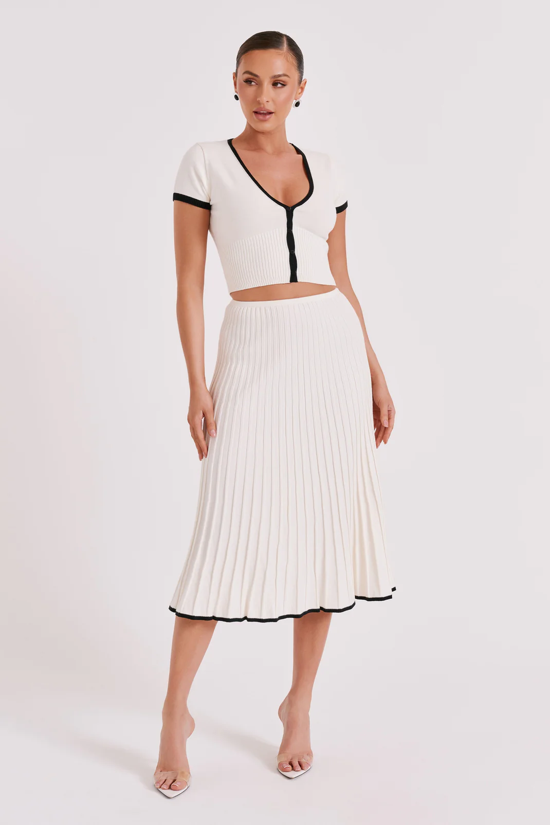 Valeria | Knitted Crop Top Skirt Set