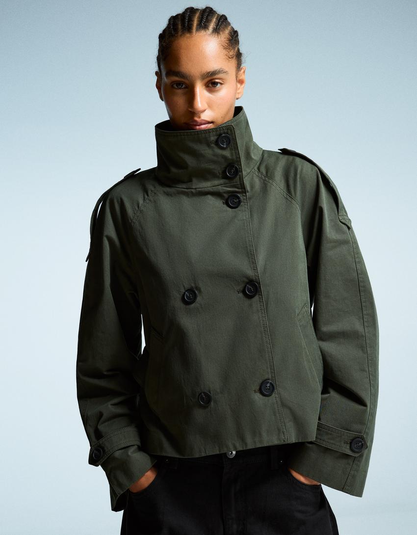 Veyla | Cropped Trench Coat