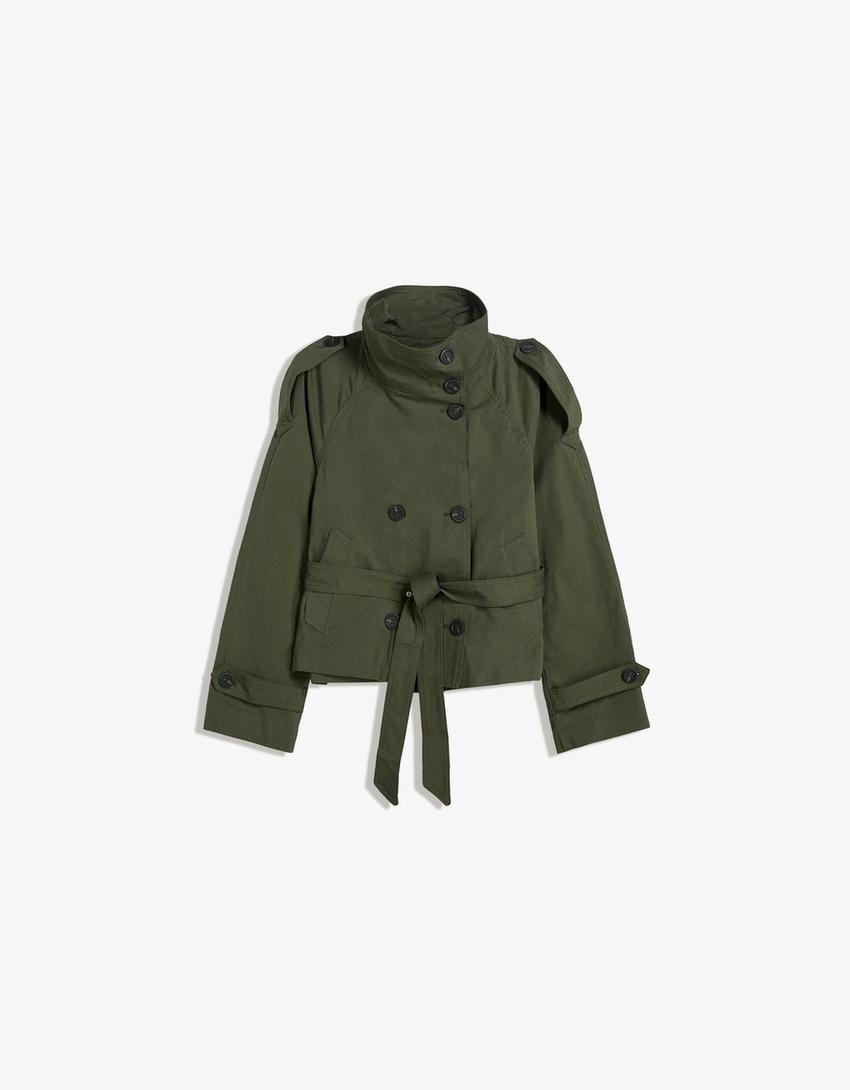 Veyla | Cropped Trench Coat