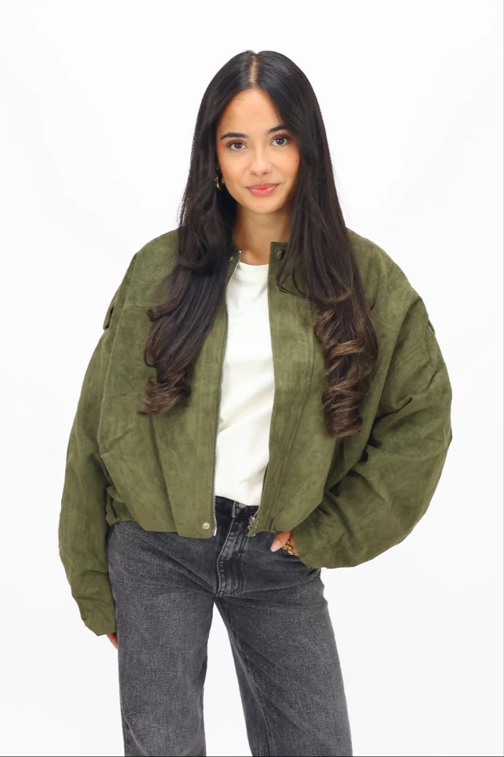 Zarae | Suede Bomber Jacket