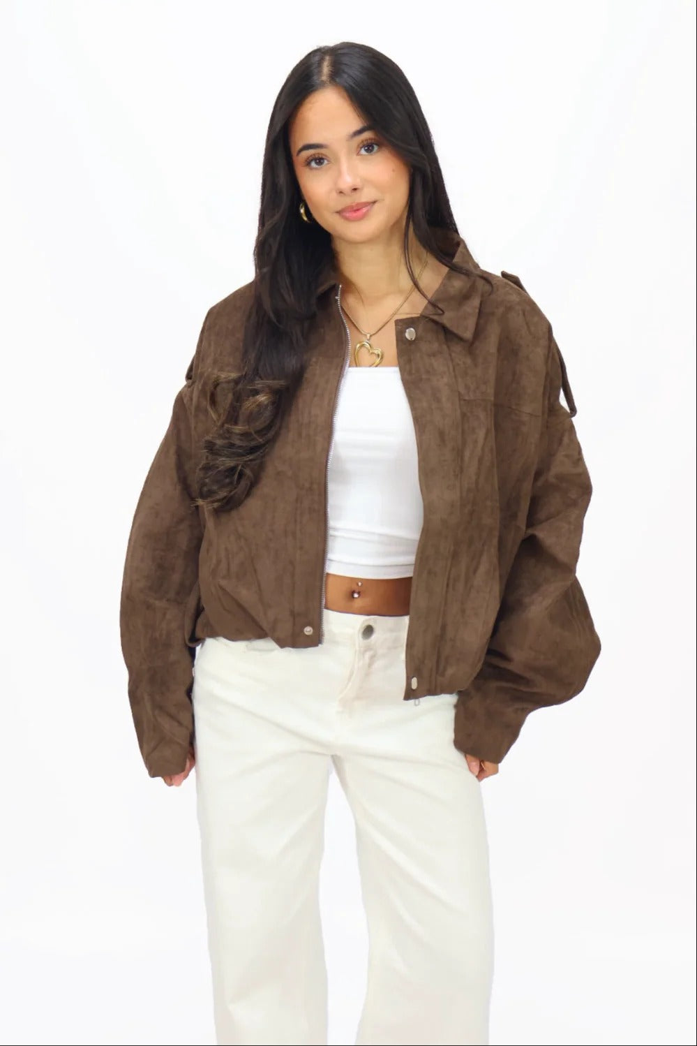 Zarae | Suede Bomber Jacket