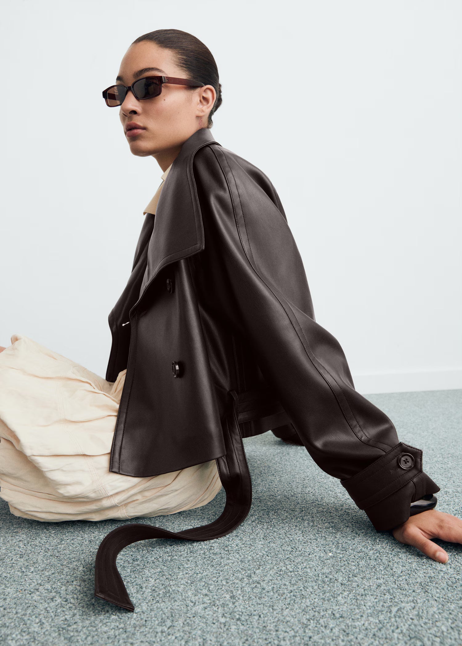 Amely | Leather Trench Coat