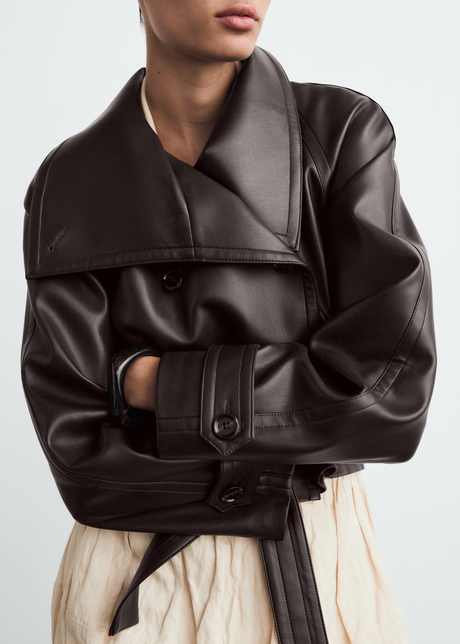 Amely | Leather Trench Coat